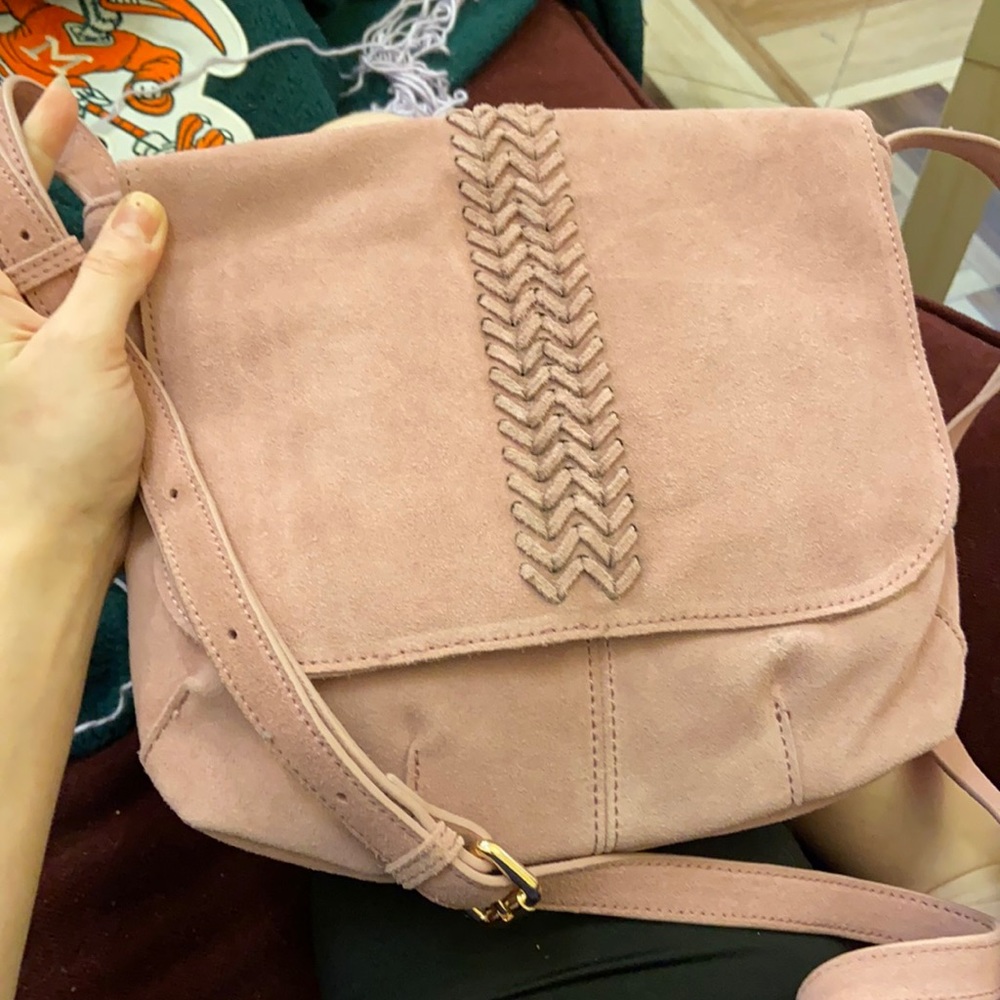 Moda Luxe Dusty Rose Suede Over the Shoulder Bag